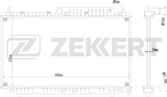 Zekkert MK-1621 - Радіатор, охолодження двигуна autozip.com.ua