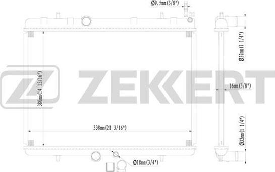 Zekkert MK-1091 - Радіатор, охолодження двигуна autozip.com.ua