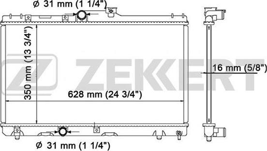 Zekkert MK-1044 - Радіатор, охолодження двигуна autozip.com.ua