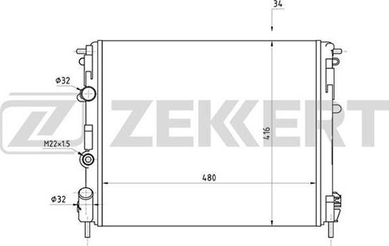 Zekkert MK-1042 - Радіатор, охолодження двигуна autozip.com.ua