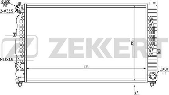 Zekkert MK-1066 - Радіатор, охолодження двигуна autozip.com.ua
