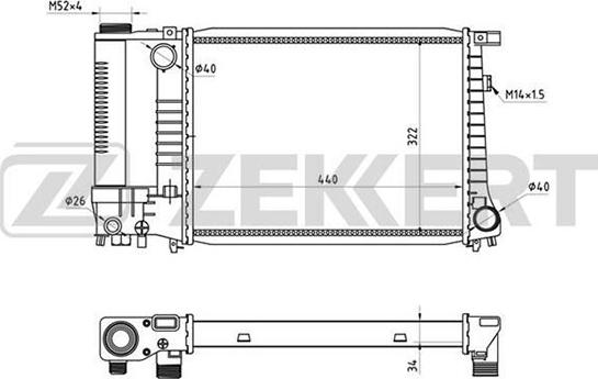 Zekkert MK-1001 - Радіатор, охолодження двигуна autozip.com.ua