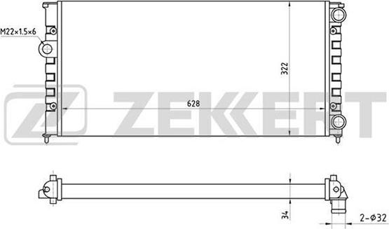 Zekkert MK-1036 - Радіатор, охолодження двигуна autozip.com.ua