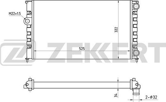 Zekkert MK-1037 - Радіатор, охолодження двигуна autozip.com.ua