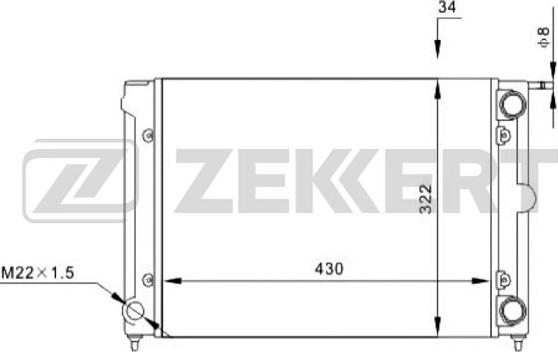 Zekkert MK-1029 - Радіатор, охолодження двигуна autozip.com.ua