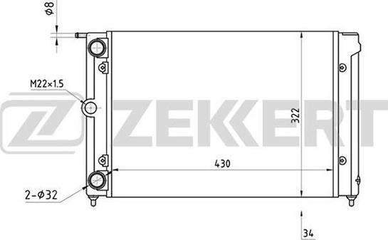 Zekkert MK-1028 - Радіатор, охолодження двигуна autozip.com.ua