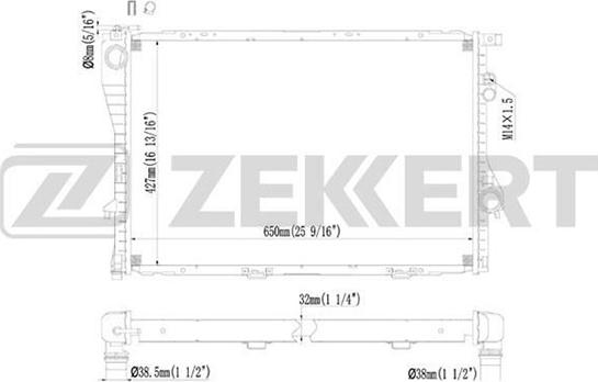 Zekkert MK-1071 - Радіатор, охолодження двигуна autozip.com.ua