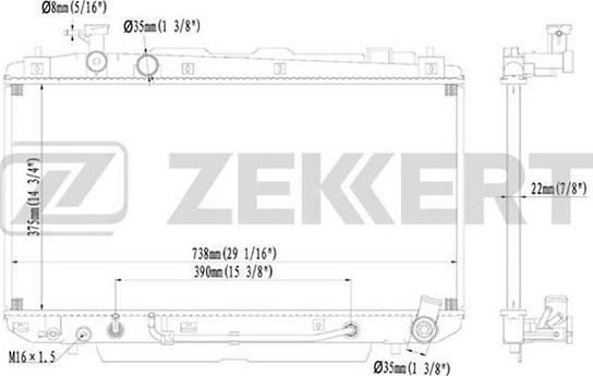 Zekkert MK-1150 - Радіатор, охолодження двигуна autozip.com.ua