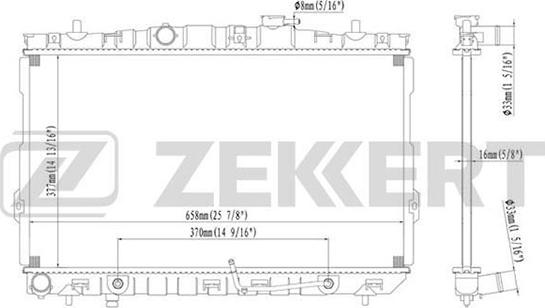 Zekkert MK-1165 - Радіатор, охолодження двигуна autozip.com.ua