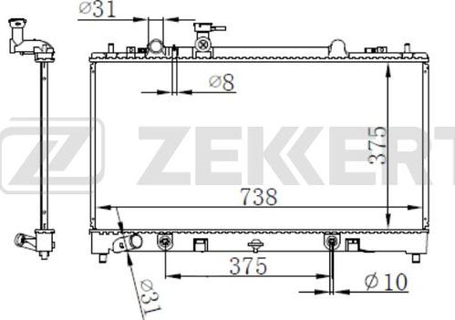 Zekkert MK-1106 - Радіатор, охолодження двигуна autozip.com.ua