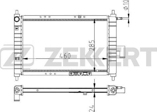 Zekkert MK-1181 - Радіатор, охолодження двигуна autozip.com.ua