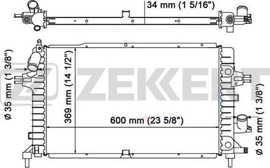 Zekkert MK-1188 - Радіатор, охолодження двигуна autozip.com.ua