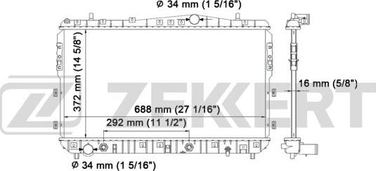 Zekkert MK-1182 - Радіатор, охолодження двигуна autozip.com.ua