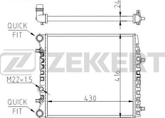Zekkert MK-1139 - Радіатор, охолодження двигуна autozip.com.ua