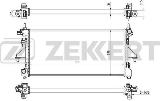 Zekkert MK-1133 - Радіатор, охолодження двигуна autozip.com.ua