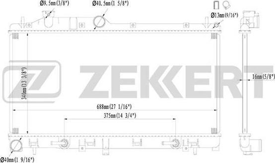 Zekkert MK-1124 - Радіатор, охолодження двигуна autozip.com.ua