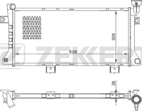 Zekkert MK-1121 - Радіатор, охолодження двигуна autozip.com.ua