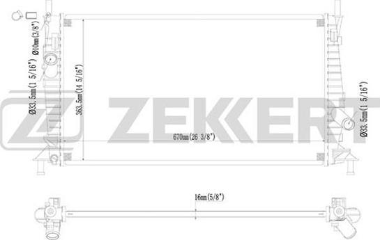 Zekkert MK-1128 - Радіатор, охолодження двигуна autozip.com.ua