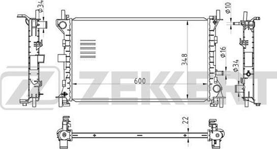 Zekkert MK-1123 - Радіатор, охолодження двигуна autozip.com.ua