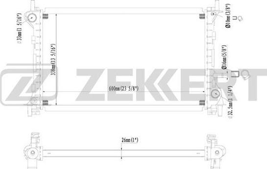 Zekkert MK-1122 - Радіатор, охолодження двигуна autozip.com.ua