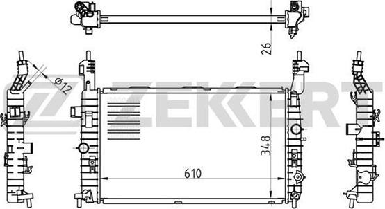 Zekkert MK-1175 - Радіатор, охолодження двигуна autozip.com.ua