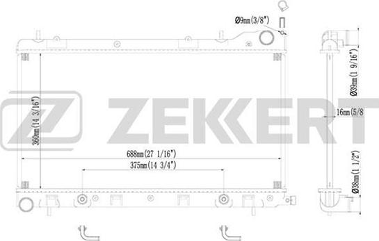 Zekkert MK-1178 - Радіатор, охолодження двигуна autozip.com.ua