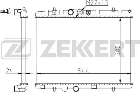 Zekkert MK-1344 - Радіатор, охолодження двигуна autozip.com.ua