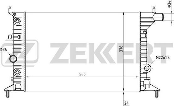 Zekkert MK-1345 - Радіатор, охолодження двигуна autozip.com.ua