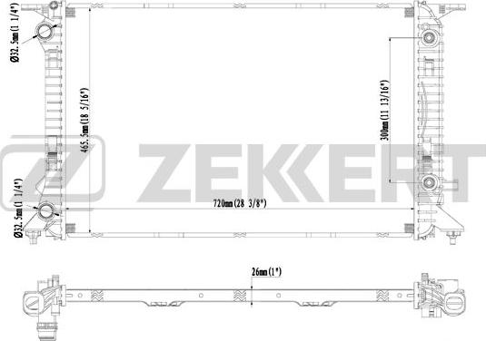 Zekkert MK-1367 - Радіатор, охолодження двигуна autozip.com.ua