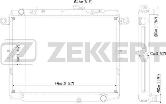 Zekkert MK-1388 - Радіатор, охолодження двигуна autozip.com.ua