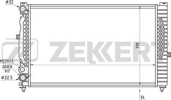 Zekkert MK-1335 - Радіатор, охолодження двигуна autozip.com.ua