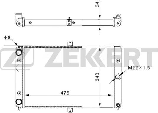 Zekkert MK-1297 - Радіатор, охолодження двигуна autozip.com.ua