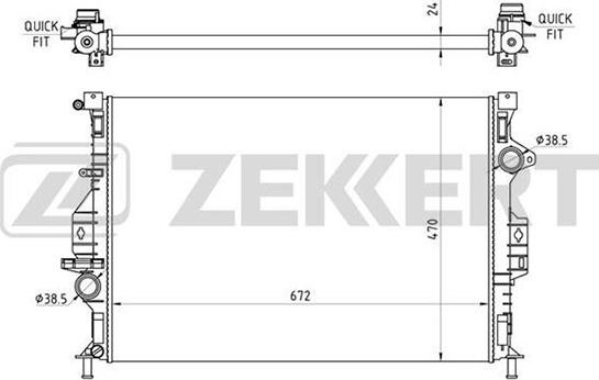 Zekkert MK-1244 - Радіатор, охолодження двигуна autozip.com.ua