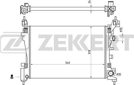 Zekkert MK-1242 - Радіатор, охолодження двигуна autozip.com.ua