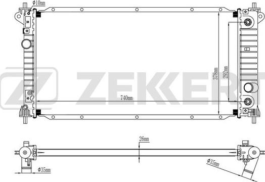 Zekkert MK-1252 - Радіатор, охолодження двигуна autozip.com.ua