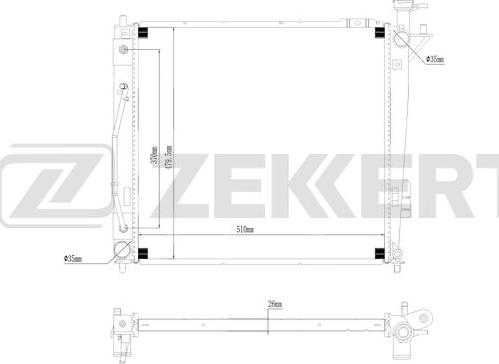Zekkert MK-1261 - Радіатор, охолодження двигуна autozip.com.ua