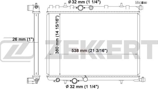 Zekkert MK-1214 - Радіатор, охолодження двигуна autozip.com.ua