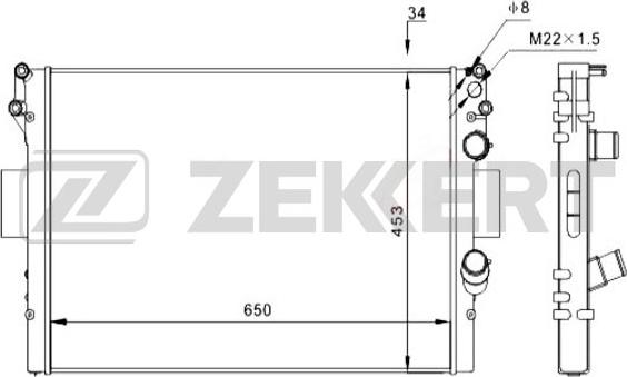 Zekkert MK-1210 - Радіатор, охолодження двигуна autozip.com.ua