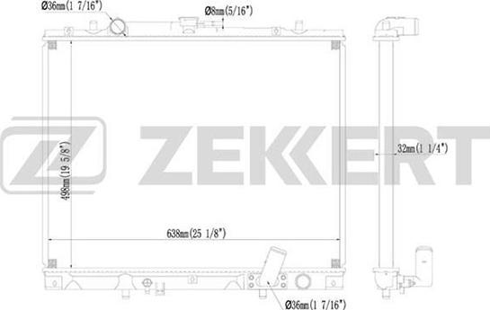 Zekkert MK-1218 - Радіатор, охолодження двигуна autozip.com.ua