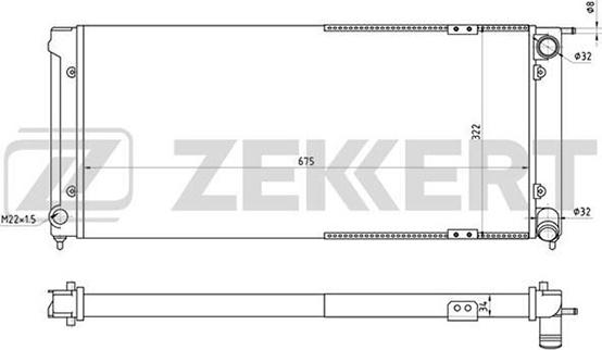 Zekkert MK-1212 - Радіатор, охолодження двигуна autozip.com.ua