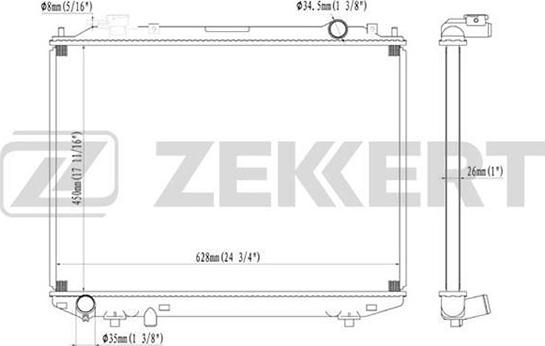 Zekkert MK-1217 - Радіатор, охолодження двигуна autozip.com.ua