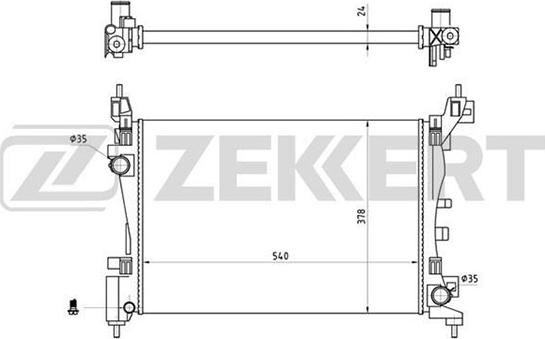 Zekkert MK-1280 - Радіатор, охолодження двигуна autozip.com.ua