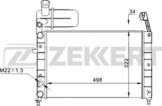 Zekkert MK-1287 - Радіатор, охолодження двигуна autozip.com.ua