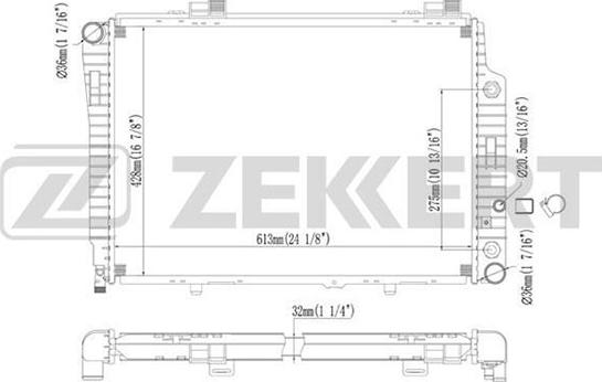 Zekkert MK-1239 - Радіатор, охолодження двигуна autozip.com.ua