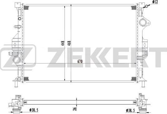 Zekkert MK-1230 - Радіатор, охолодження двигуна autozip.com.ua