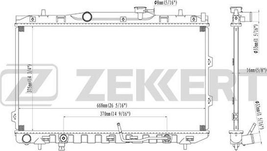 Zekkert MK-1226 - Радіатор, охолодження двигуна autozip.com.ua