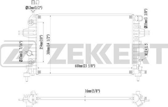 Zekkert MK-1221 - Радіатор, охолодження двигуна autozip.com.ua