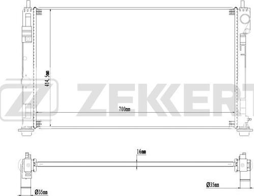 Zekkert MK-1271 - Радіатор, охолодження двигуна autozip.com.ua