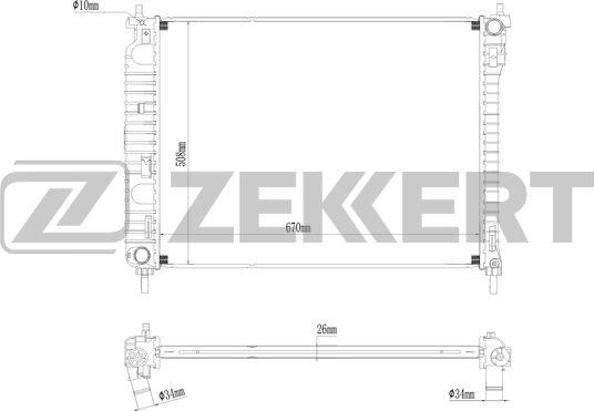 Zekkert MK-1277 - Радіатор, охолодження двигуна autozip.com.ua