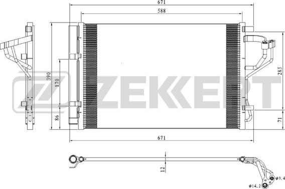 Zekkert MK-3158 - Конденсатор, кондиціонер autozip.com.ua